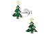 Hypoallergenic Sterling Silver Red and Green Christmas Tree Stud Earrings for Kids (Nickel Free)
