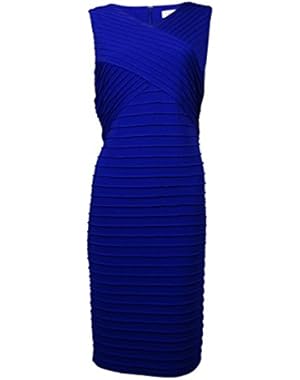 Calvin Klein Women's V-Neck Pintucked Jersey Sheath Dress