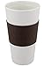 Copco Acadia 16 oz Reusable To-Go Travel Mug - BPA-Free Insulated Coffee Cup with Double-Wall Insulation, Spill-Proof Lid & Non-Slip Rubber Grip - Microwave & Dishwasher Safe (White/Brown)