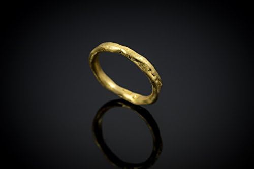 Wedding ring,Delicate Gold Wedding Band, Natural Looking Thin 22k Solid Gold Fusing Ring, Handmade,Unisex Gold Jewelry, Fine Jewelry, Stacking Ring, Resizable. (R137-22k)