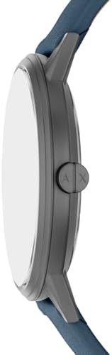 Reloj para Hombre, Movimiento de Cuarzo de Tres Agujas y Caja de 42 mm con Correa de Cuero