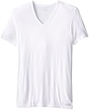 Calvin Klein Men's Body Modal Short Sleeve V Neck T-Shirt, White, Large