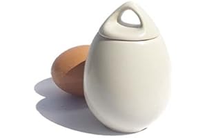 AggCoddler - Scandinavian Stoneware Egg Coddler with Simple Screw Lid - Updated Minimalist Design Egg Poacher Cooker for Quic