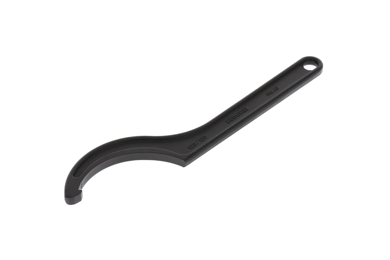 GEDORE Hook spanner with lug, for Slotted nuts, AF 120-130 mm, Tip dia. 5 mm, Ratchet spanner, 40 120-130