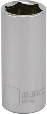 Klutch Deep Socket - Metric, 20mm, 3/8in.-Drive, 6-Pt.