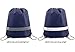 Navy-Drawstring-Bags-Backpack Reflective in Bulk 10 Pack, Cheap Sports Gym Sack Pack Cinch Bag with Strings
