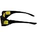 Global Vision Escort Advanced System Safety Glasses Fits Over Most Eyewear - Rubber Ear Locks and Microfiber Pouch! - Black Frame