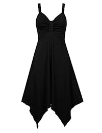 Leadingstar - Vestido de verano para mujer, con correas de espagueti, dobladillo irregular, estilo casual, acampanado