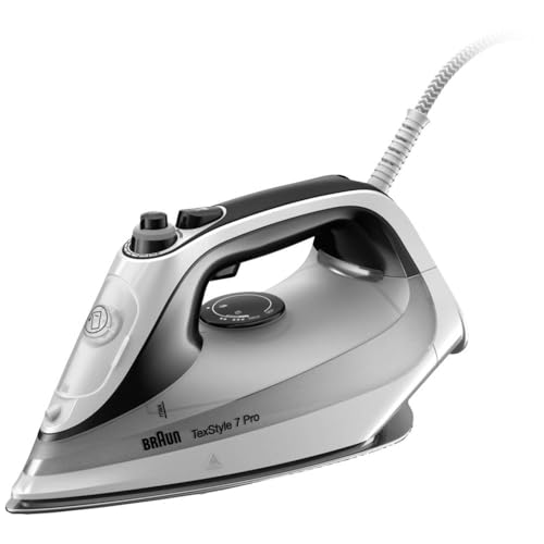 Braun TexStyle 7 Pro SI7149WB Dry & Steam iron EloxalPlus soleplate 2900 W Black, Gris