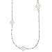 Sterling Silver Floral Link Station Long Necklace Italy, 30