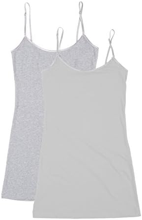 Bozzolo 2 4 Pack Women's Junior Plus Adjustable Spaghetti Strap Long Tank Top