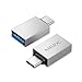 USB C to USB 3.0 Adapter USB C to A Male to Female Adapter, Compatible with MacBook 2018 2017 2016, Samsung Galaxy Note 8, Galaxy S8 S8+ S9, Google Pixel, Nexus, （Silver）