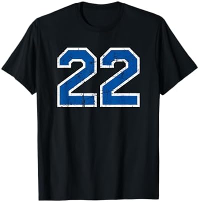 Amazon.com: Number 22 (on Back) Sports Team Jersey Number T-Shirt