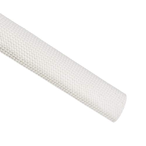 uxcell Insulation Braid Sleeving, 3.3Ft-18mm High TEMP Fiberglass Sleeve White