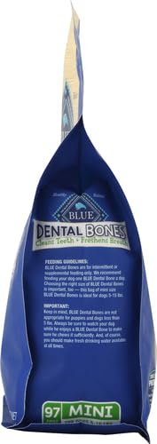 BLUE BUFFALO DENTAL BONES MINI NATURAL DENTAL CHEW DOG TREATS BAG VALUE PACK