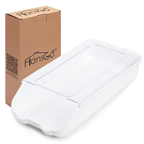 HANSGO Egg Holder for Refrigerator, Automatic Rolling Egg Dispenser Egg Storage Box with Lid 14 Count Egg Organizer for Kitchen Refrigerator