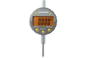 Accusize Industrial Tools 0-1/2'' x 0.00005'' Electronic Digital Indicator with Yellow LCD, 611H-1348Y