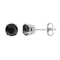 Beautiful Diamond Jewelry For Women 1 CT Black Stud Earrings 14k