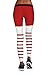 Pink Queen Women's Santa Claus Costume White Red Leggings Pants,US S-M,Christmas Pattern 22