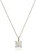 Jewelili Cubic Zirconia Princess Cut Solitaire Necklace Pendant in 10K Yellow Gold with 18 inch Rope Chain