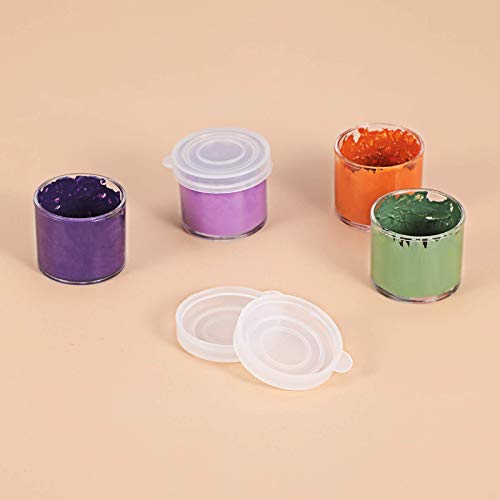 KASTWAVE 50 Pieces Of Plastic Mini Container With Lid, Small Paint Cup, Plastic Mini Paint Container Diy Craft Storage Container, Used For Pigment Beads Seed Clay