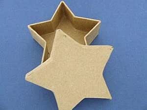 Caja de papel maché con forma de estrella para decorar cajas ...