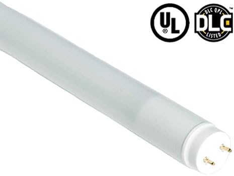 4ft LED Glass Tube, 14W, Frosted, 1800 Lumen, PnP or Ballast Compatible (UL+DLC), 5 Years warranty, 30 Pack