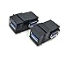 Poyiccot (2 Pack USB 3.0 Keystone Jack Inserts, 90 Degree USB 3.0 to USB 3.0 Adapters Female to Female Conector Coupler Adapter for Wall Plate Panel,Black