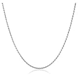 1mm thick solid sterling silver 925 stamped Italian designer ROPE chain necklace chocker bracelet anklet with spring ring clasp jewellery jewelry - Available in lengths: inch 6