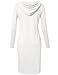 Timeson Women's Long Sleeve V Neck Keen Length Hoodie Dress with Kangaroo Pocket For Causal