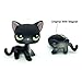 Littlest Pet Shop Black Short Hair cat #336 LPS Green Eyes Kitty Toys