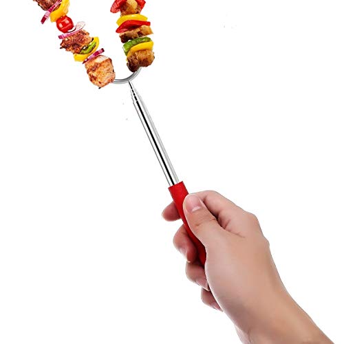 MMtong Marshmallow Roasting Sticks 5 Pack Extra Long 45’’ Stainless Telescoping Hot Dog Smores Skewers Kids Safe Barbecue Forks for Campfire, Bonfire and Grill - Thumbnail 5