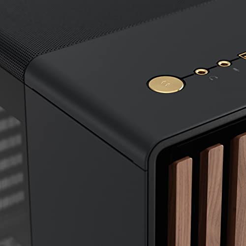 Fractal Design North Charcoal Black Tempered Glass Dark - Wood Walnut Front - Glass Side Panel - Two 140Mm Aspect Pwm Fans Included - Type C Usb - Atx Airflow Mid Tower Pc Gaming Case - View 17