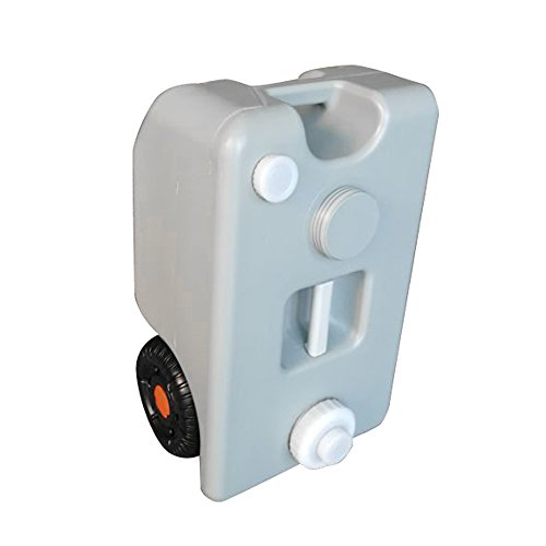 Z ZTDM 25L/6.6GAL Wheeled Water Tank Protable Portable Waste Tote Tank for Outdoor Camping RV White - Thumbnail 3