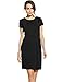 ACEVOG Women's Work Dress Official Wear to Work Retro Business Bodycon Pencil Dress Black