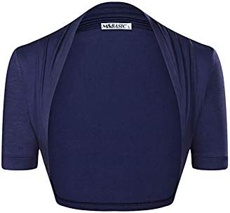 MSBASIC Womens Versatile Open Front Lightweight Short Sleeve Bolero Shrug
