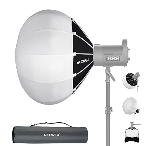 NEEWER 26"/65cm Softbox Linterna con Liberación Rápida Un Paso,Difusor Luz 360° con Faldón,Montura Bowens para CB60 CB100 CB150 Luces Video, Compatible con Aputure 600d Amaran 60x Godox SL60W,NS90L