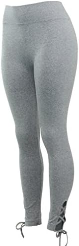 Love Charm Women's Seamless Full Length Fashion Lace Up Ankle Leggings-SUPER SOFT-Lace Up Leggings … (S/M=4-8, SMOKE GREY)