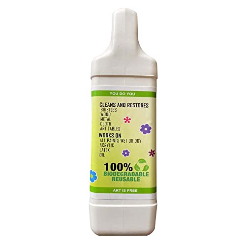 Green Piece® Paint Brush Cleaner and Restorer for Art Paint Brushes - 100% Natural - Non-Toxic - Wet or Dry Paint - No Chemicals - Oil or Acrylic Paints, Wood and Metal - Amazing Power - 18 Oz