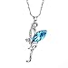 Neoglory Jewelry Angel Fairy Blue Clear Cubic Zirconia Necklaces Pendants 18