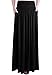 TRENDY UNITED Women's Rayon Spandex High Waist Shirring Maxi Skirt with Pockets (BLK, Medium)