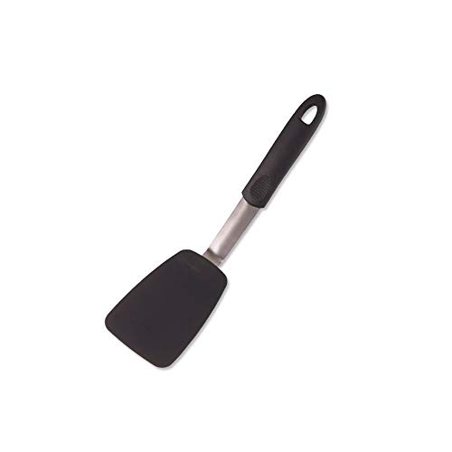 4-piece Silicone Rubber Spatula Non-stick Heat Resistant Slotted Turner Household Stainless Steel Elastic Griddle Steak Spatula Innovative Kitchenware Set Egg Turners Pancake Flippers Utensil Set