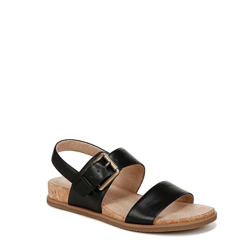 Naturalizer SOUL Womens Cindi-Sling Slingback Flat Sandals Black 6.5 M