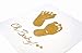 YuanKanJu 100 Baby Shower Napkins Custom Oh Baby Design - Party Decorations - 3 Ply Beverage, Cocktail Napkins - Perfect Boy and Girl Baby Shower Serviettes - True to Color Gold Feet Prints