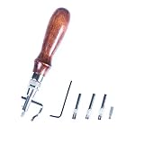 Citian 7pcs Pro Adjustable Stitching Groover and Creasing Edge Beveler, DIY Leathercraft Sets Kits, Sew Crease Leather Carving Cutting Edge Tools, Leather Grooving Tool