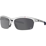 Oakley Women's RPM Squared Non-Polarized Iridium Rectangular Sunglasses, Silver, 63 mm