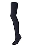 Zukie Girls Tights for Children & Teens, Warm Winter Leggings, Perfect for School Uniforms, Medium (7-10 Years), Navy