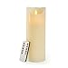 Gideon 9 Inch Flameless LED Candle - Real Wax & Real Flickering Candle Motion - with Multi-Function Remote (On/Off, Timer, Dimmer) - Vanilla Scented, Ivory