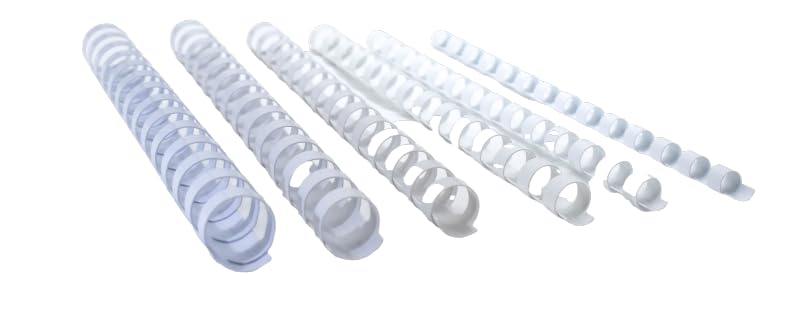 White Plastic Binding Comb PVC 8mm 14 Rings A5 Box of 25