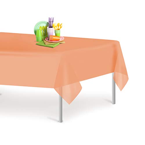 Peach 1 Pack Premium Disposable Plastic Tablecloth